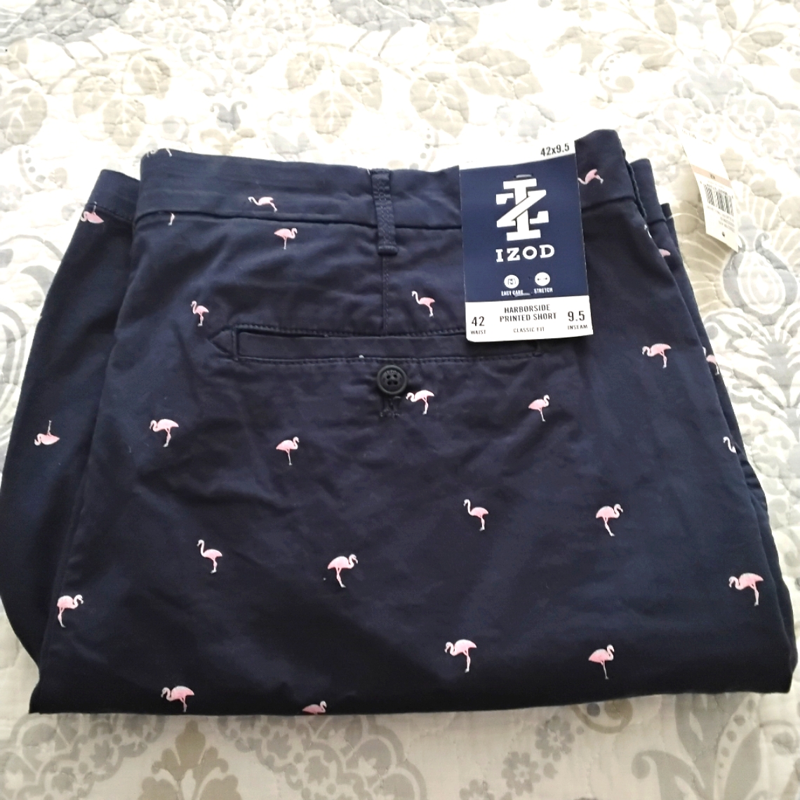 Izod Blue And Pink Flamingo Harborside Shorts. Nwt